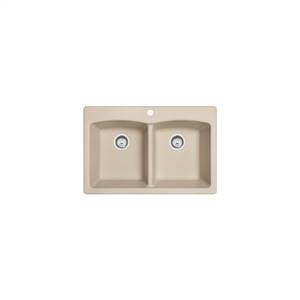 Franke EDCH33229-1 Ellipse 33" Double Basin Undermount/Drop In Kitchen Sink, Granite - Coffee