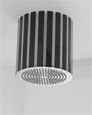 Jaclo 12R-LV-102 Lumiere Circolare 12" Diameter Vertical Silver Striped Rain Canopy Polished Stainless Steel