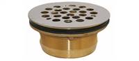 Prier Products - P-310FE-SS - Type Q Brass Shower Drain; 2-inch FPT, Low Profile, Stainless Steel Strainer